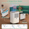 Dehumidifier 2500 Sq.Ft 30 Pint, Dehumidifiers for Home Basement Bedroom Bathroom, RUWORA Dehumidifiers with Drain Hose, Overflow Protection, 0.66 Gallon Water Tank, 24H Timer