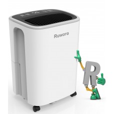 Dehumidifier 2500 Sq.Ft 30 Pint, Dehumidifiers for Home Basement Bedroom Bathroom, RUWORA Dehumidifiers with Drain Hose, Overflow Protection, 0.66 Gallon Water Tank, 24H Timer