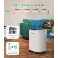 Dehumidifier 2500 Sq.Ft 30 Pint, Dehumidifiers for Home Basement Bedroom Bathroom, RUWORA Dehumidifiers with Drain Hose, Overflow Protection, 0.66 Gallon Water Tank, 24H Timer