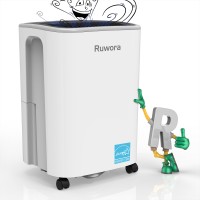 Dehumidifier 2500 Sq.Ft 30 Pint, Dehumidifiers for Home Basement Bedroom Bathroom, RUWORA Dehumidifiers with Drain Hose, Overflow Protection, 0.66 Gallon Water Tank, 24H Timer