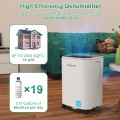 Dehumidifier 2500 Sq.Ft 30 Pint, Dehumidifiers for Home Basement Bedroom Bathroom, RUWORA Dehumidifiers with Drain Hose, Overflow Protection, 0.66 Gallon Water Tank, 24H Timer