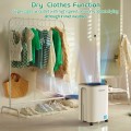 Dehumidifier 2500 Sq.Ft 30 Pint, Dehumidifiers for Home Basement Bedroom Bathroom, RUWORA Dehumidifiers with Drain Hose, Overflow Protection, 0.66 Gallon Water Tank, 24H Timer